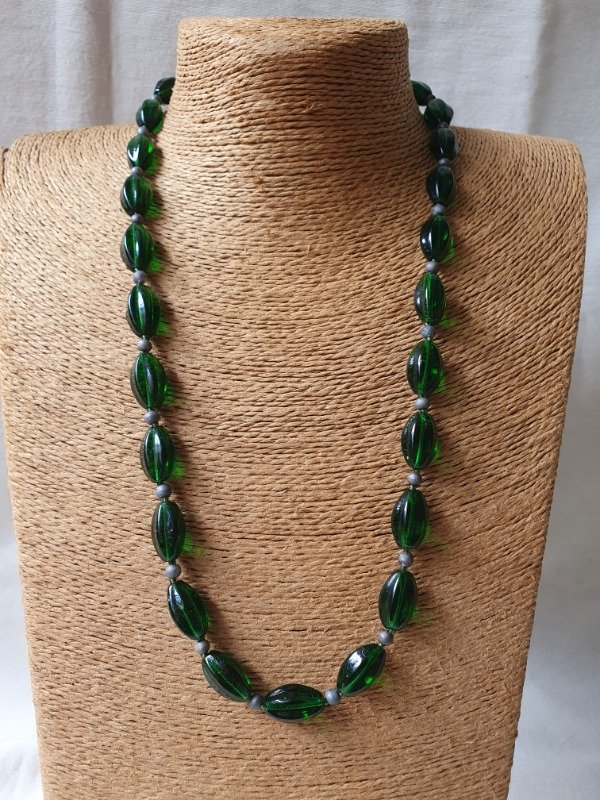 Producto - LUCERO Collar Cristal Verde Inglés Gallonado - 1