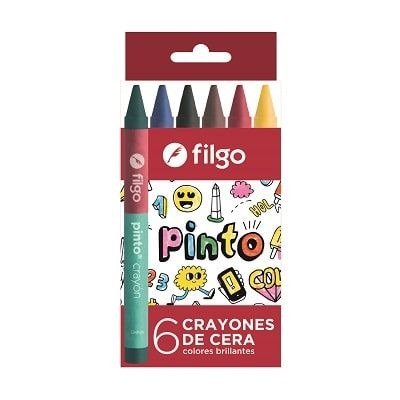 Producto - CRAYONES DE CERA PINTO ESTUCHE 6