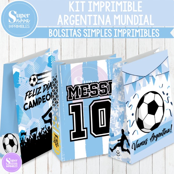 Producto - KIT IMPRIMIBLE ARGENTINA MUNDIAL BOLSITAS SIMPLES