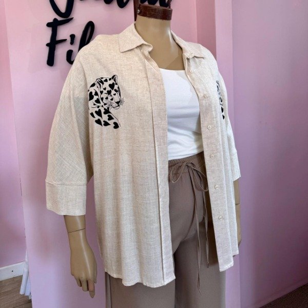 Producto - Camisa de lino tigre corazon 7329 - 1