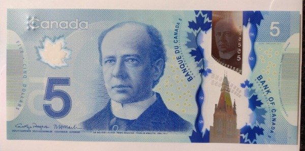 Producto - Canadá billete 5 dólares polímero emisión 2013 - 0