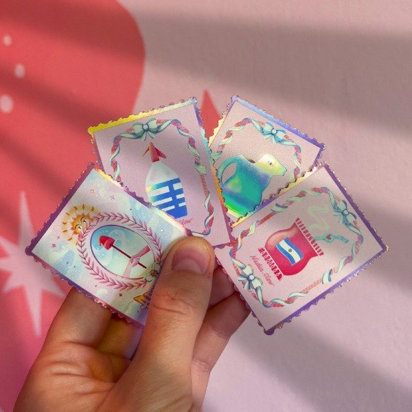 Producto - Combo Stickers Estampillas Argentinas x4 (6cm.)