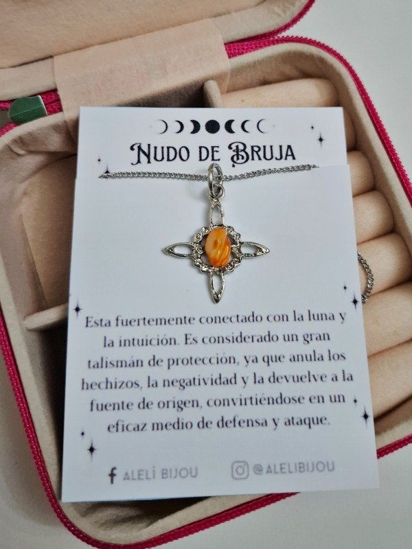 Producto - Collar Nudo de Bruja (cornalina)
