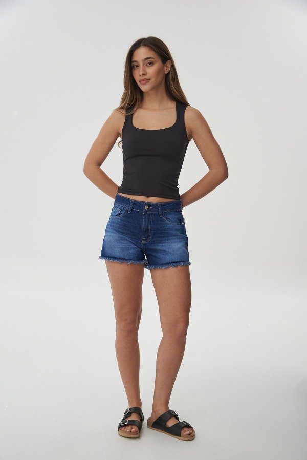Producto - SHORT JEAN AVEL HIGH RISE AZUL - 0