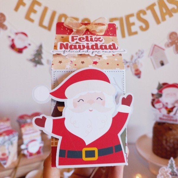 Producto - 5 Milk box 3D Papá Noel