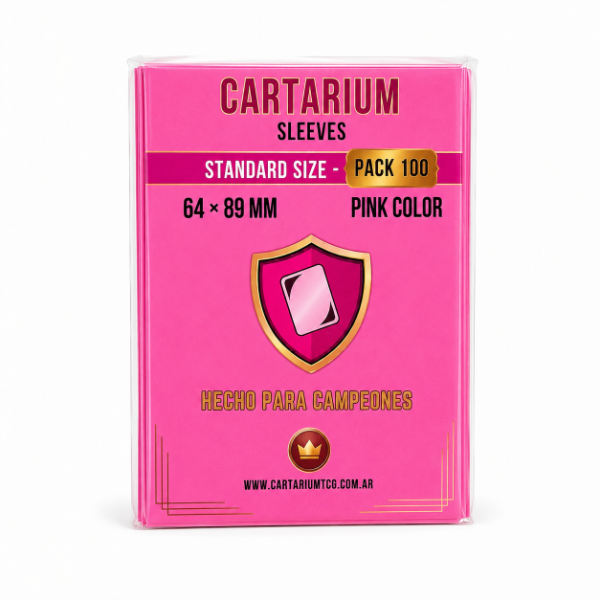 Producto - Sleeves Cartarium Standard 64x89 mm Rosa Commander Pack x100 - 0