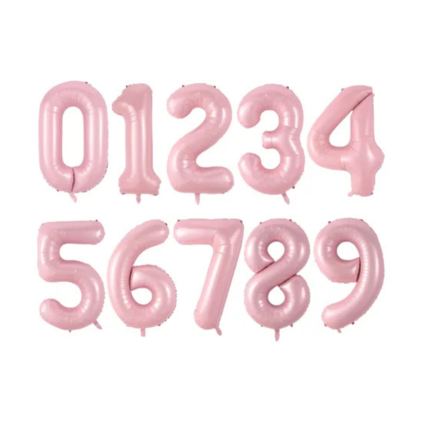 Producto - Globo metalizado número color rosa pastel de 32" en blister (80cm)