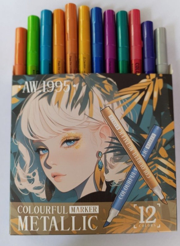Producto - Set de 12 marcadores metalizados - colores surtidos