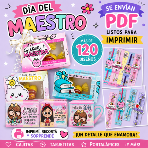 Producto - Kit Día del Maestro con MÁS DE 120 DISEÑOS