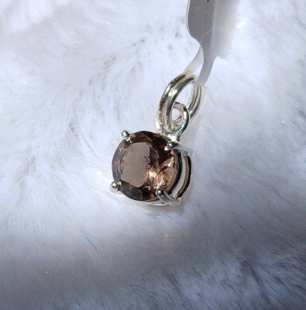 Producto - Dije cuarzo ahumado redondo