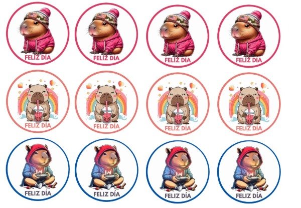 Producto - LAMINA CAPYBARA FELIZ DIA 13
