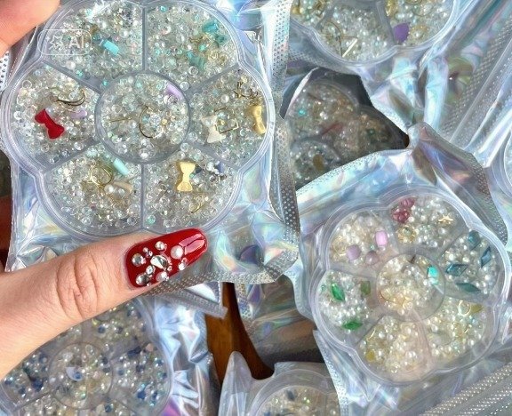 Producto - Estuche deco uñas strass y dijes