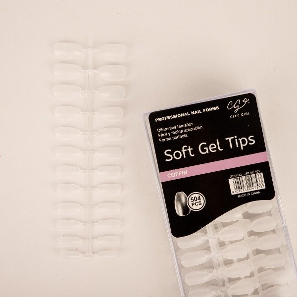 Producto - TIPS SOFT GEL COFFIN PRELIMADOS 504PCS CITY GIRL JPT-ME103