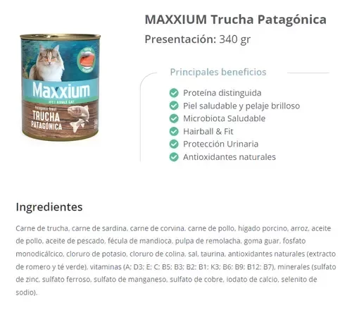 Producto - LATA MAXXIUM TRUCHA X 340GRS - 1
