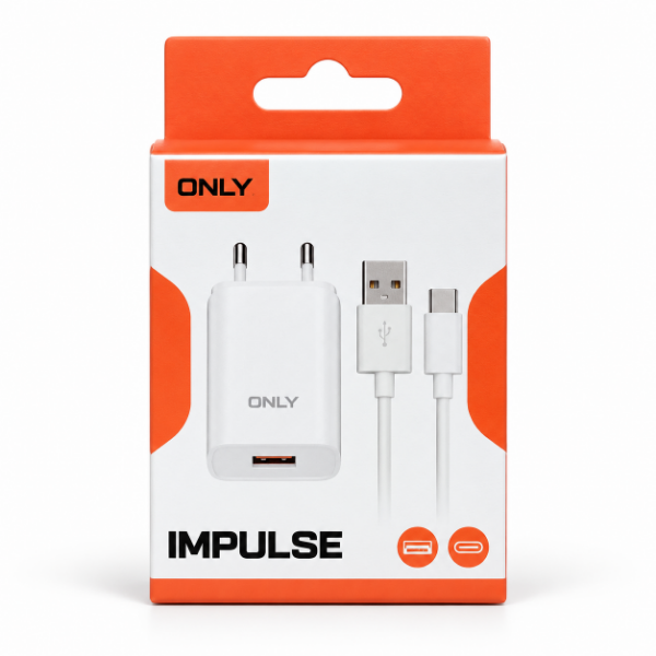 Producto - ONLY Impulse 2.1A - Cargador USB + cable Tipo C - 0