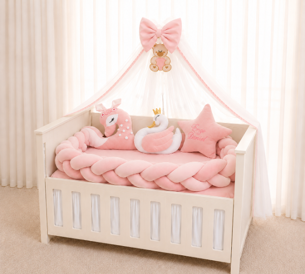 Producto - Set de Chichoneras para Cuna Plush - Bambina (Rosa) - 1