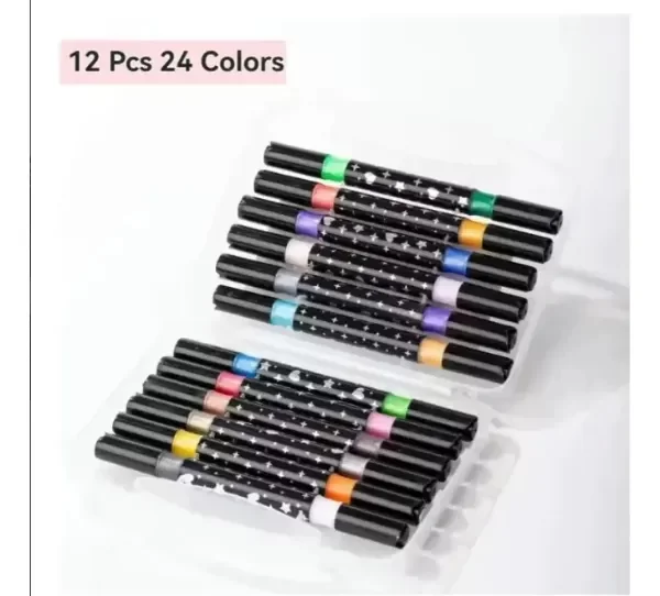 Producto - Marcadores Doble Punta Glitter Olami x12/24 (2 colores x marcador)