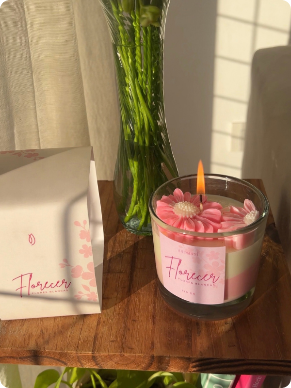 Producto - Vela Florecer - Flores Blancas - 0