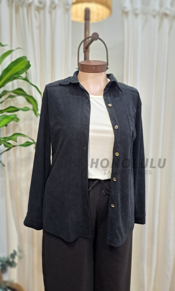 Producto - Camisaco de Corderoy Negro - 1