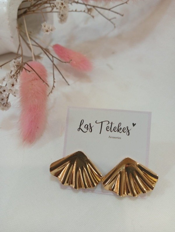 Producto - Aros abanicos dorados
