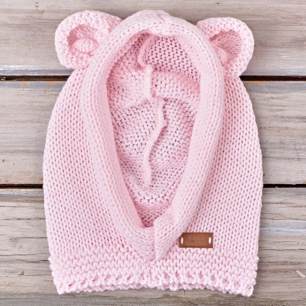 Gorro Osito Tejido Rosa Bebe Babycloset