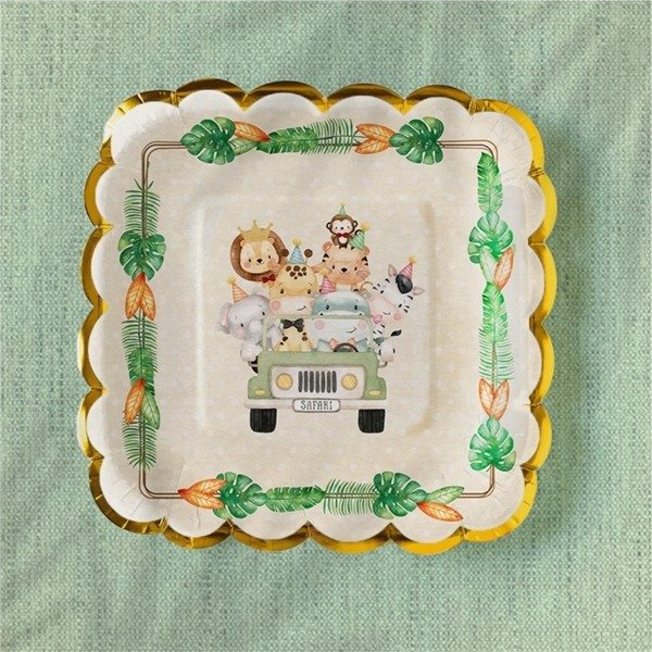 Producto - Plato Cuadrado x 5 Safari