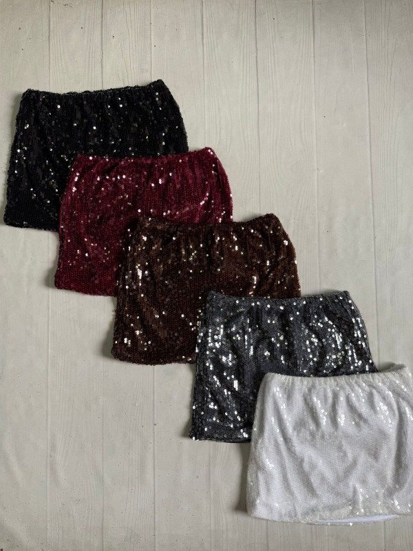 Producto - [4957] Pollera tiro bajo lentejuelas ''Ibiza''