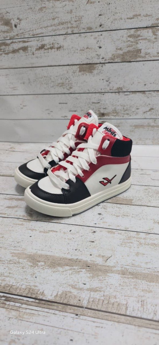 Producto - zapatilla botita mini kids con rojo del 27 al 34 - 0