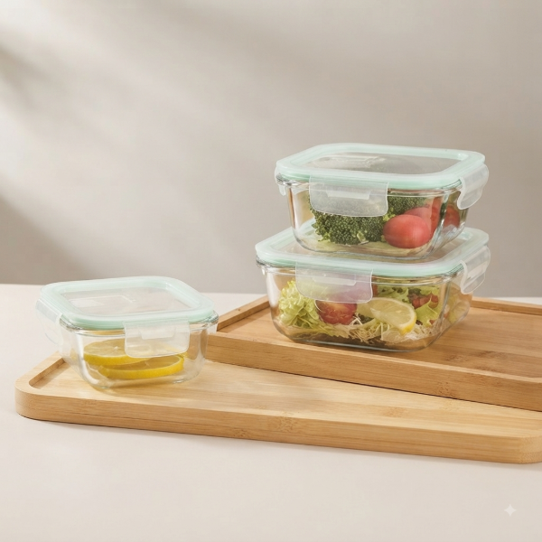 Producto - SET X3PC TUPPER DE VIDRIO CUADRADO - 0