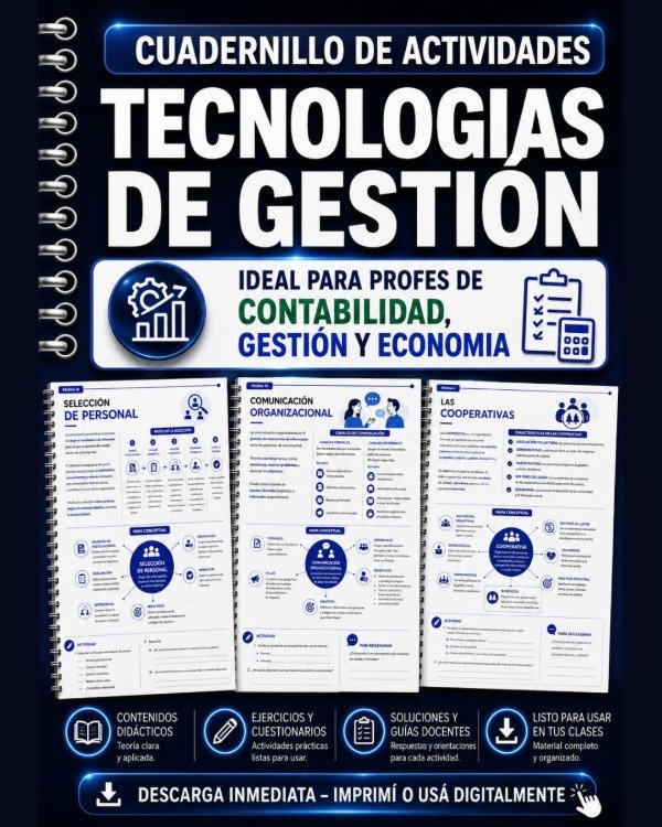 Producto - CUADERNILLO DE ACTIVIDADES - TECNOLOGÍAS DE GESTIÓN