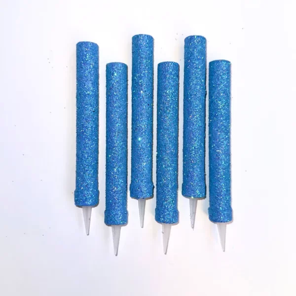 Producto - Bengala lisa con brillo x4un color celeste fluo