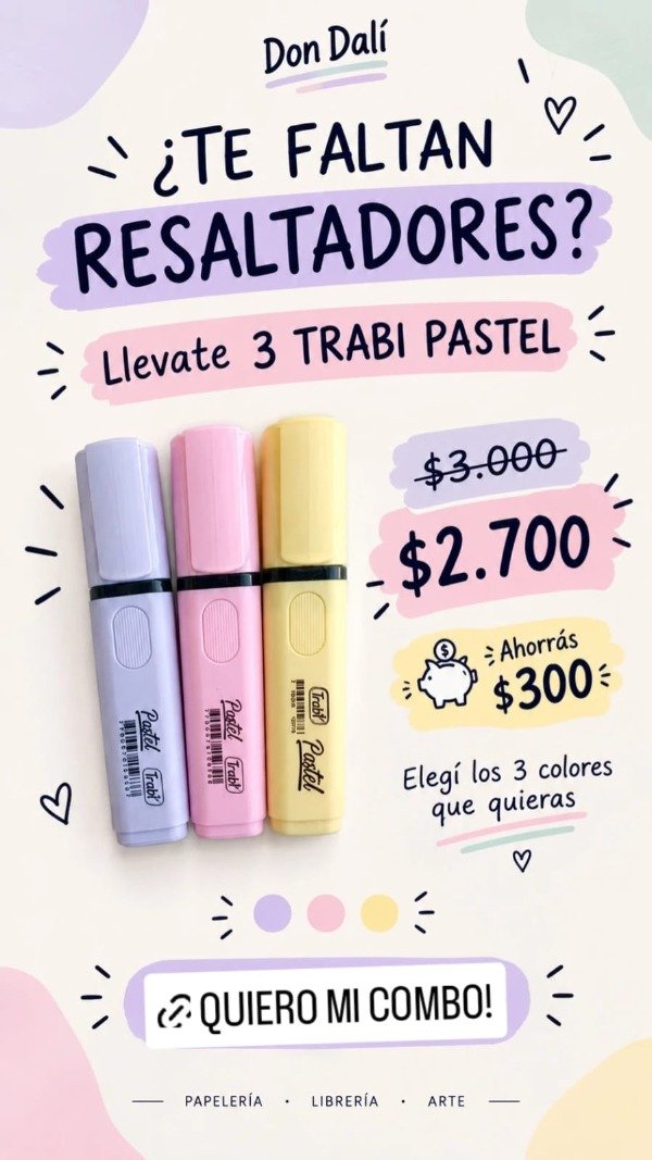 Producto - Combito Resaltadores x 3 (tres)