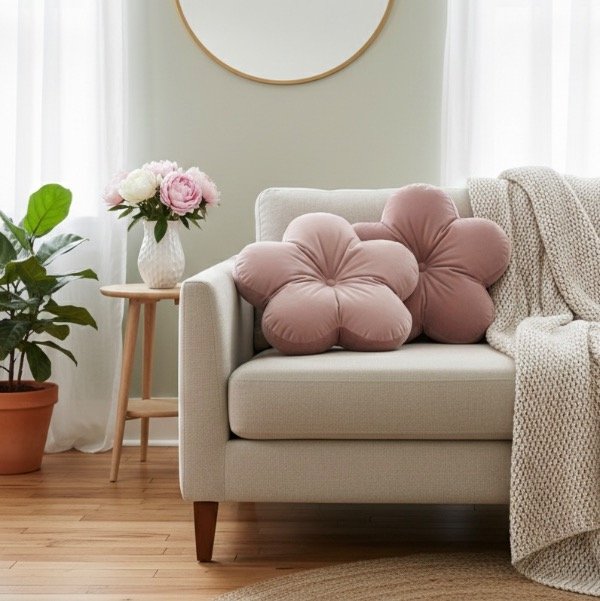 Producto - Almohadon flower rosa