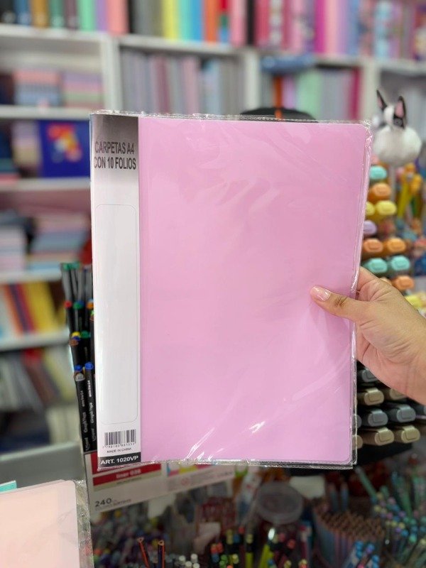 Producto - Carpeta c/ 10 folios A4 - violeta pastel