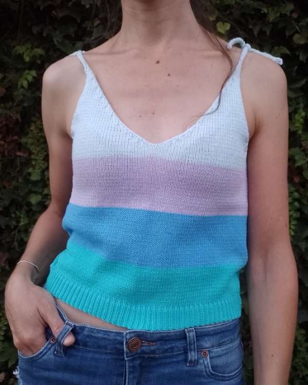 Producto - Musculosa Crop Lavanda (Talle S)