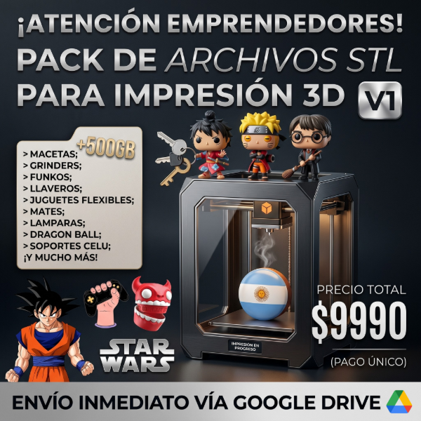 Producto - N38: MEGA PACK DE ARCHIVOS STL v1! (+330GB de contenido)!
