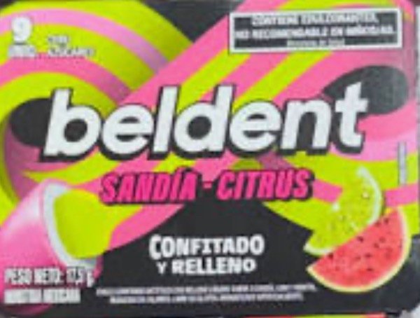 Producto - Chicle Beldent confitado relleno sandía citrus
