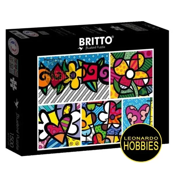 Producto - Collage de Corazones y Flores de Romero Britto 1500 Piezas Bluebird 90020