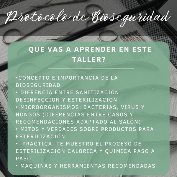 Producto - Taller Online Protocolo de Bioseguridad