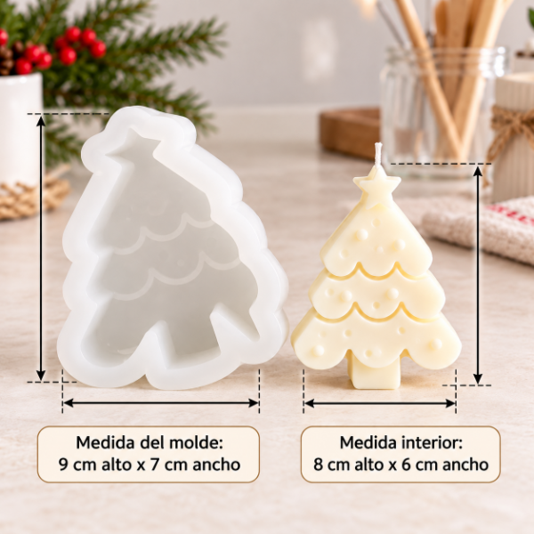 Producto - MOLDE DE SILICONA ARBOL PINO NAVIDAD PARA VELA O CHOCOLATE 3B20 8X6CM - 3