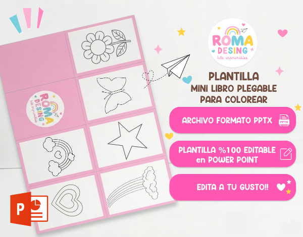 Producto - PLANTILLA MINI LIBRO PLEGABLE PARA COLOREAR editable power point