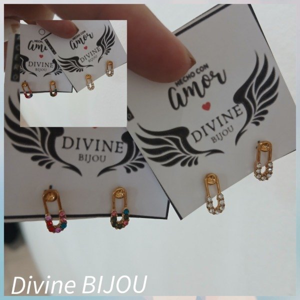 Producto - Aros alfileres acero dorado