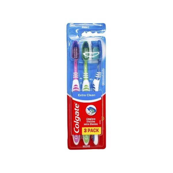 Producto - Cepillo de Dientes Colgate Extra Clean 3u.