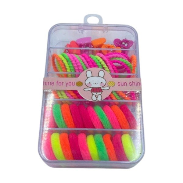 Producto - COLITA TOALLA, ELASTICA Y BRO MINI EN CAJA ACRILICO X PCS 1904-2