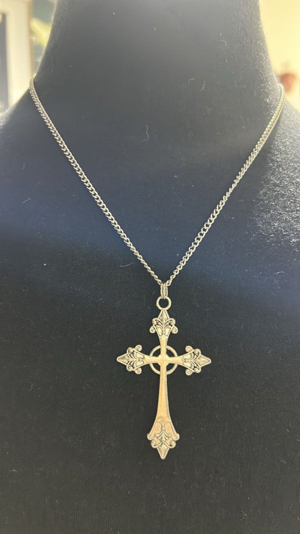 Producto - collar cruz 2 acero cg12