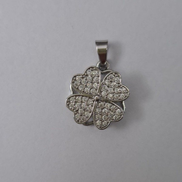 Producto - Dije giratorio trebol plateado