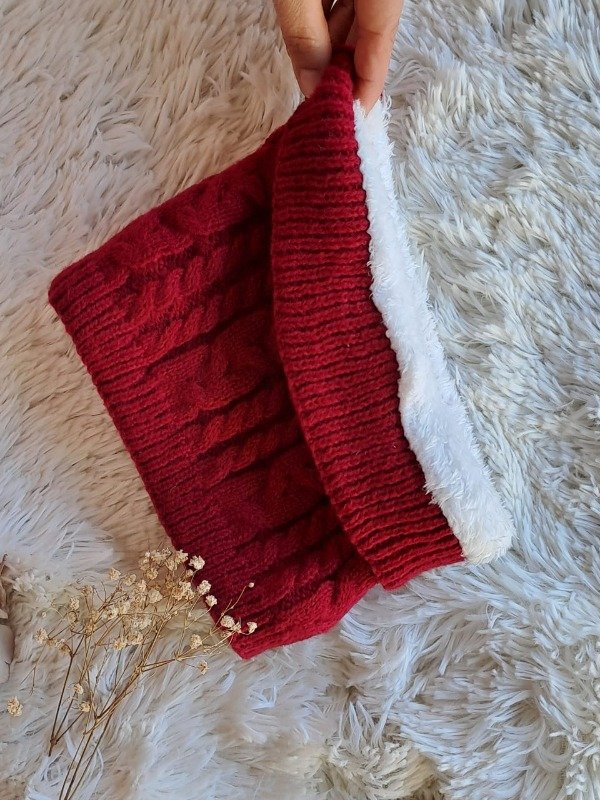 Producto - CP16 Cuello Lana con Piel Bordo