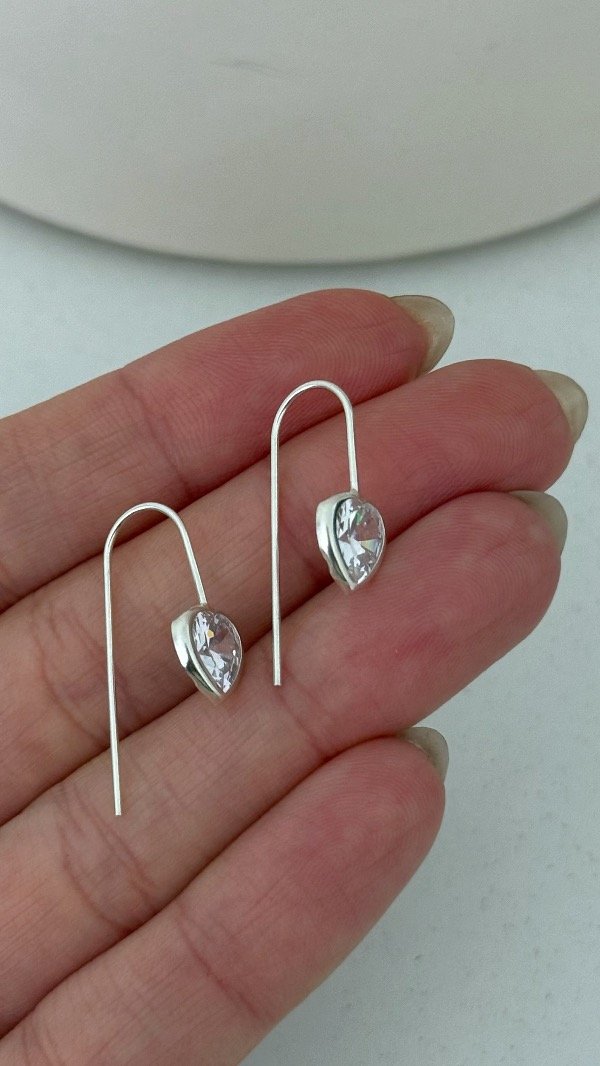 Producto - Argollas sin cierre cubic corazón P925 - 1