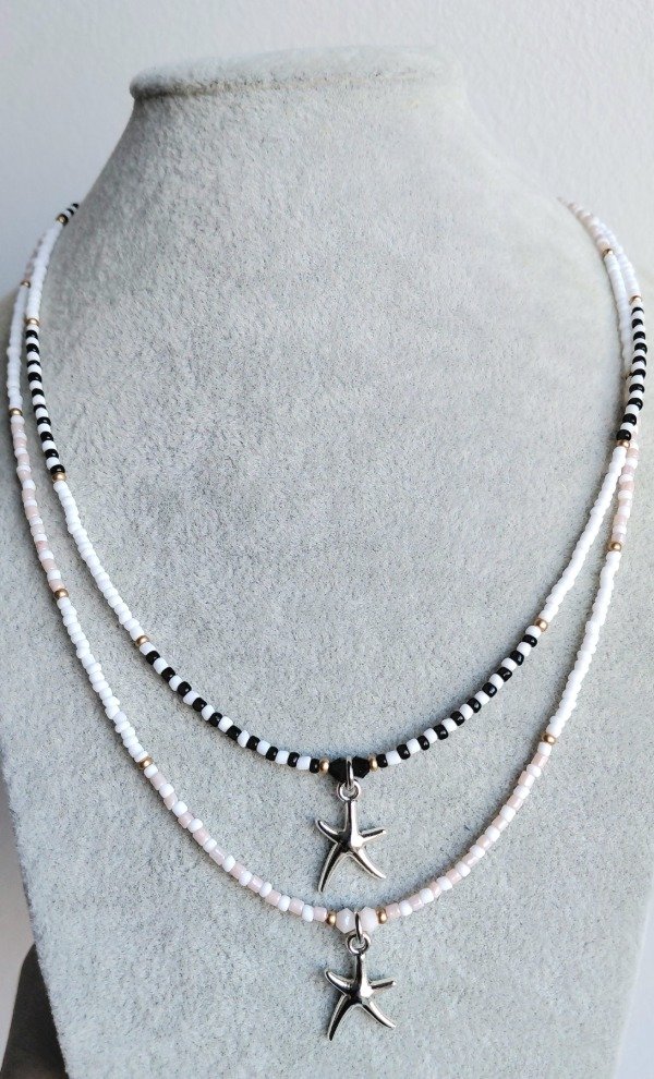 Producto - Collar con Mostacillas y Dije Estrellita de Mar