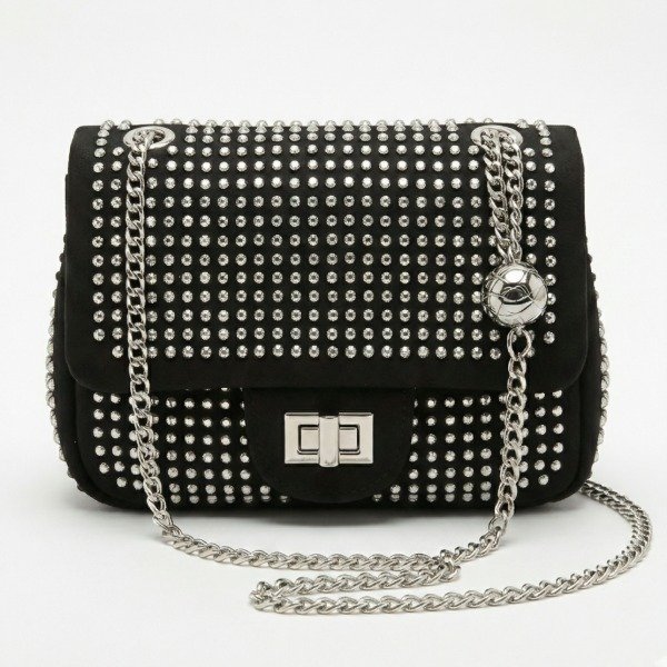 Producto - Cartera Strass Fiesta - Negro/Plateado